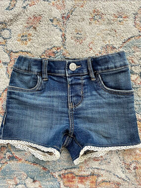 OshKosh B'gosh Denim Cutoff Shorts with Eyelet Lace Trim Denim Lace Trim Shorts